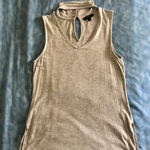 Grey Sleeveless Peep-Hole Top